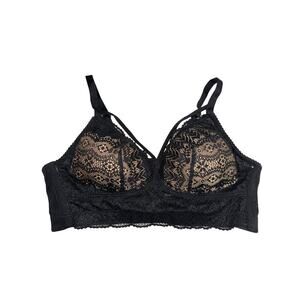 Parfait Bralette Lace Black 36 D adjustable straps no underwire